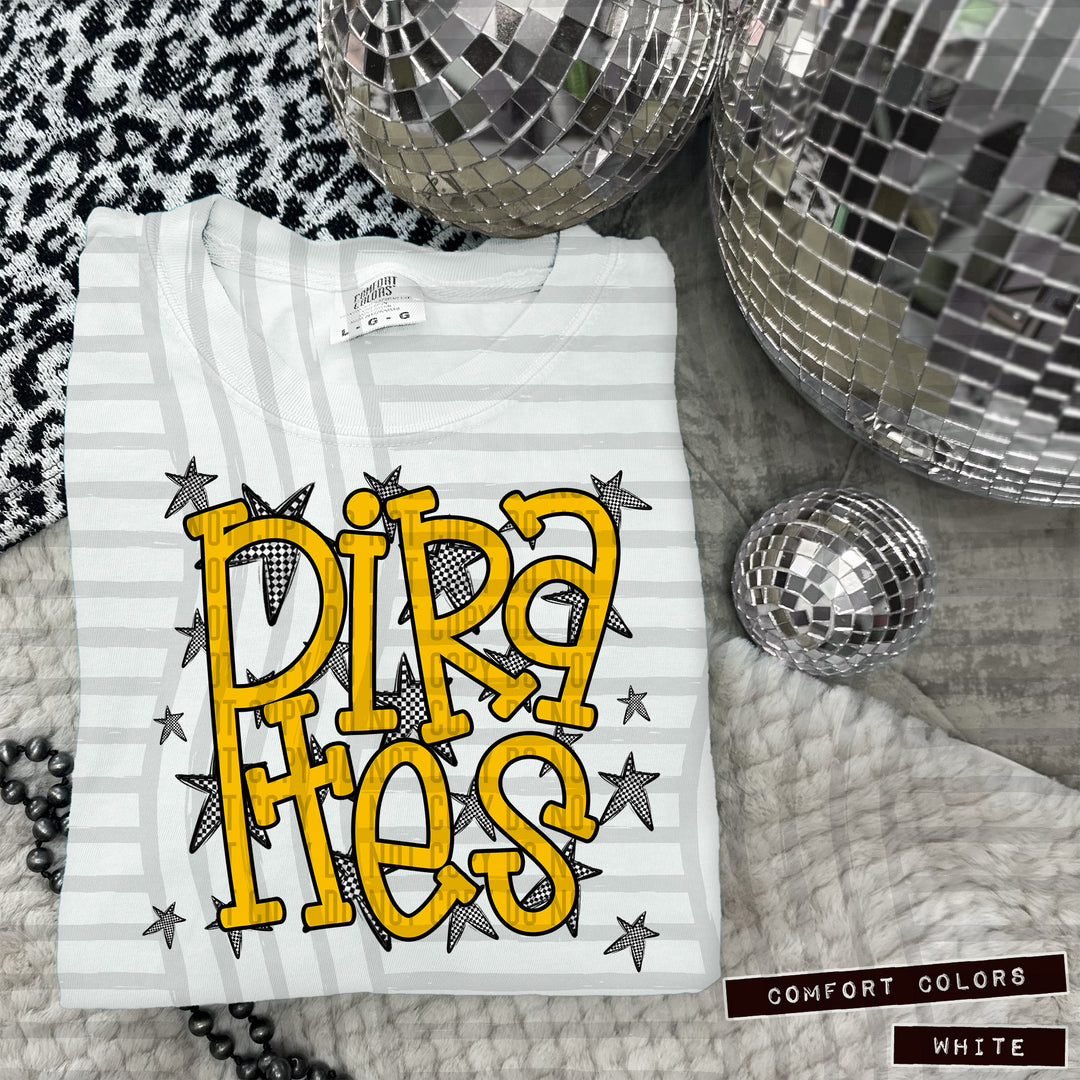 Yellow Staggered DTF Print