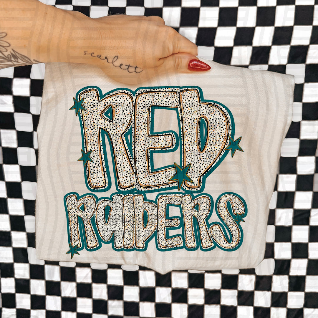 Teal Dotty DTF Print