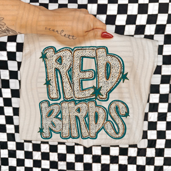 Teal Dotty DTF Print