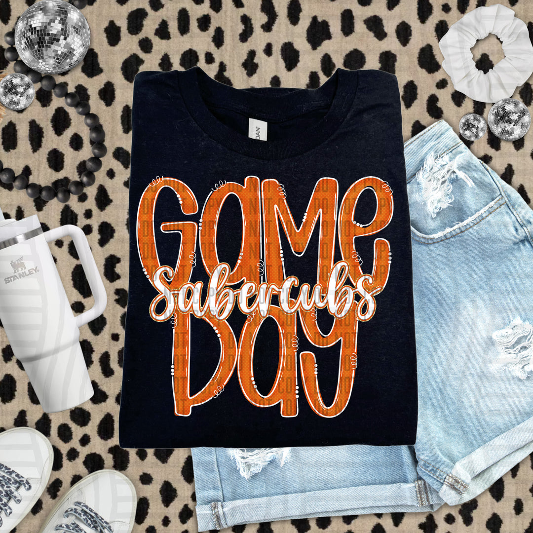 Doodle Gameday Burnt Orange DTF Print