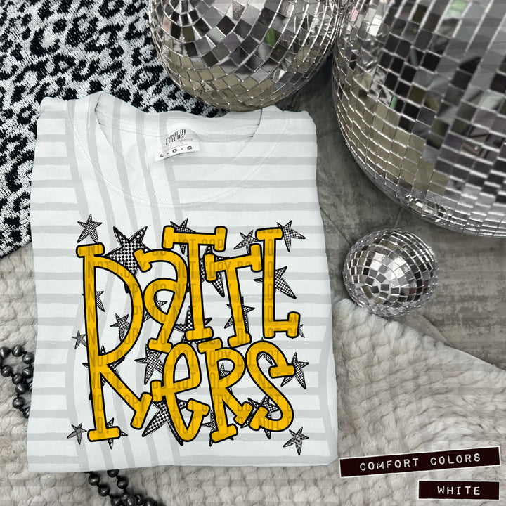 Yellow Staggered DTF Print