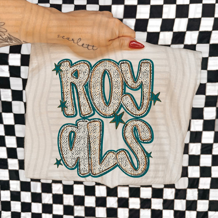 Teal Dotty DTF Print