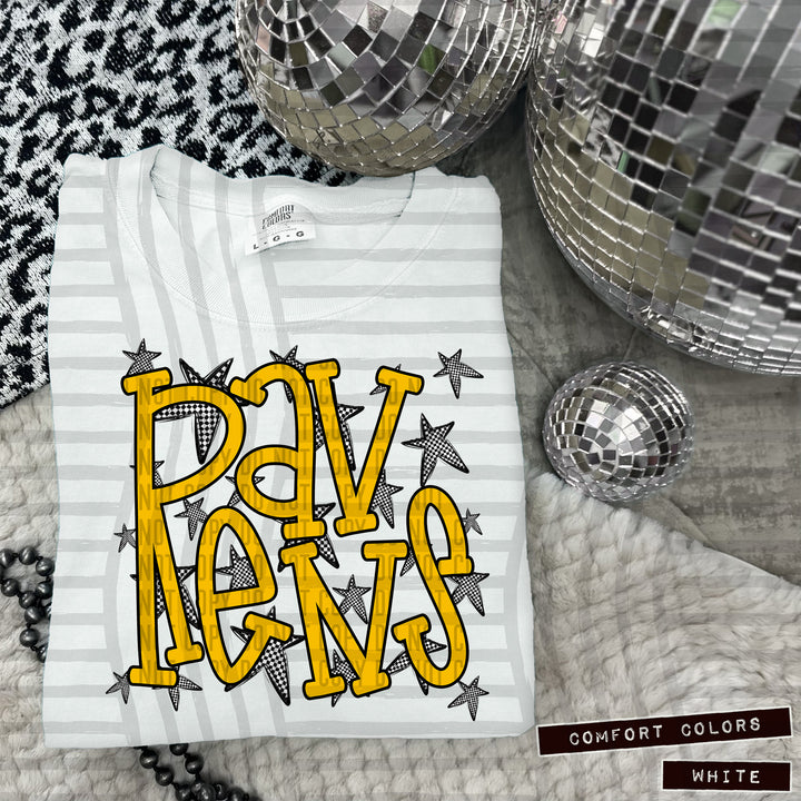 Yellow Staggered DTF Print