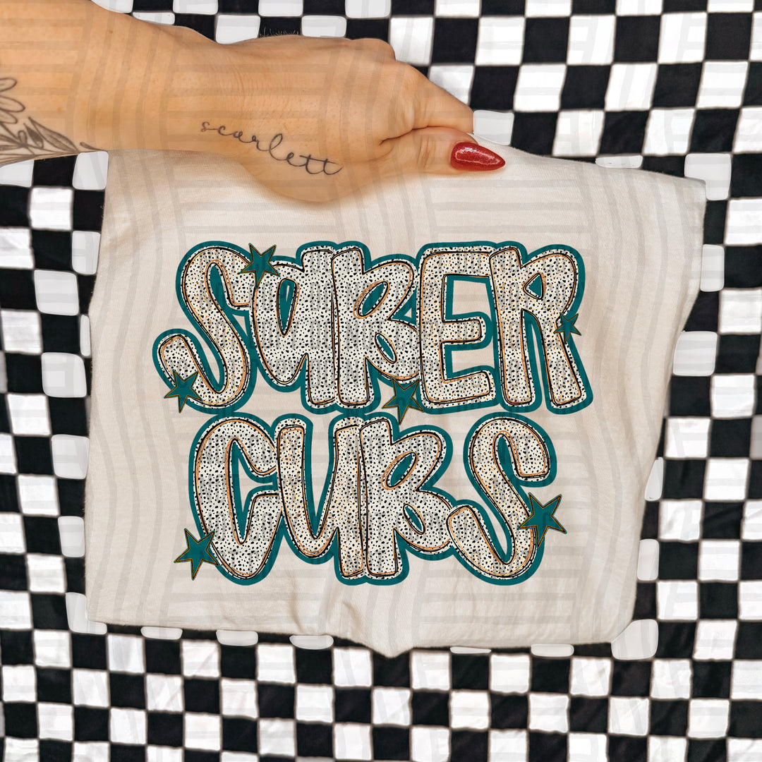 Teal Dotty DTF Print