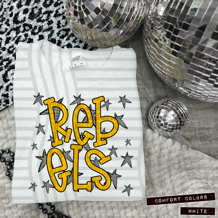 Yellow Staggered DTF Print