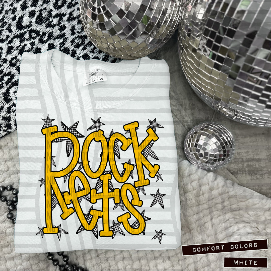 Yellow Staggered DTF Print