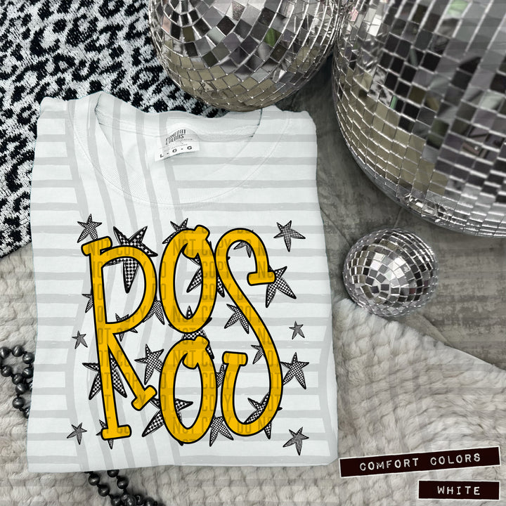 Yellow Staggered DTF Print