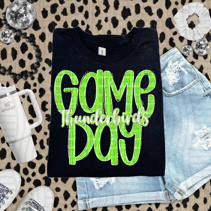 Doodle Gameday Lime DTF Print