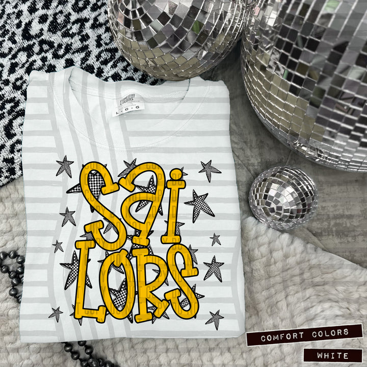 Yellow Staggered DTF Print