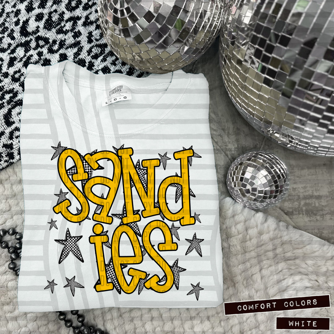 Yellow Staggered DTF Print