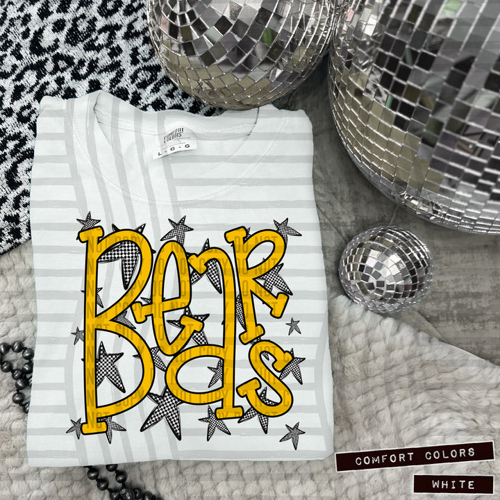 Yellow Staggered DTF Print