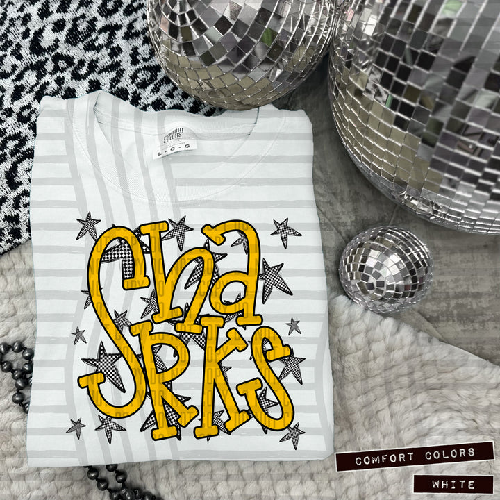 Yellow Staggered DTF Print