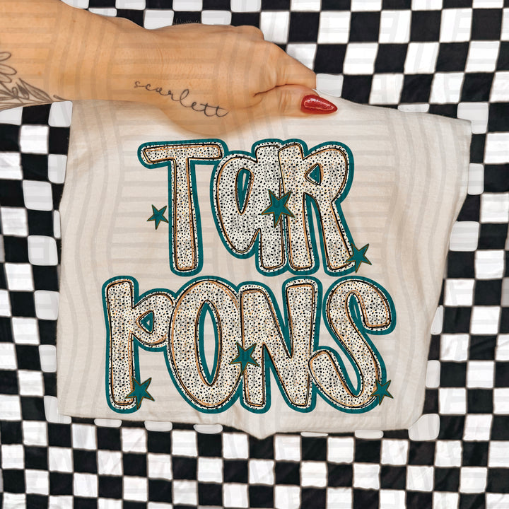 Teal Dotty DTF Print