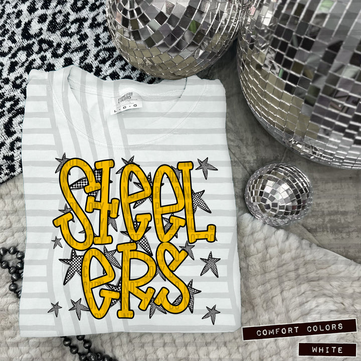 Yellow Staggered DTF Print