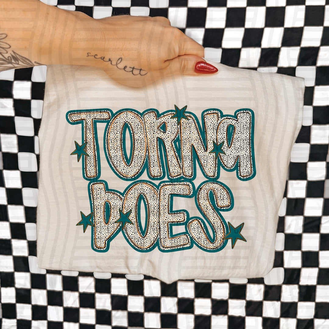 Teal Dotty DTF Print