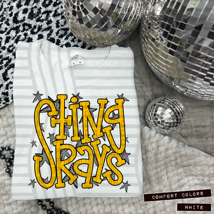 Yellow Staggered DTF Print