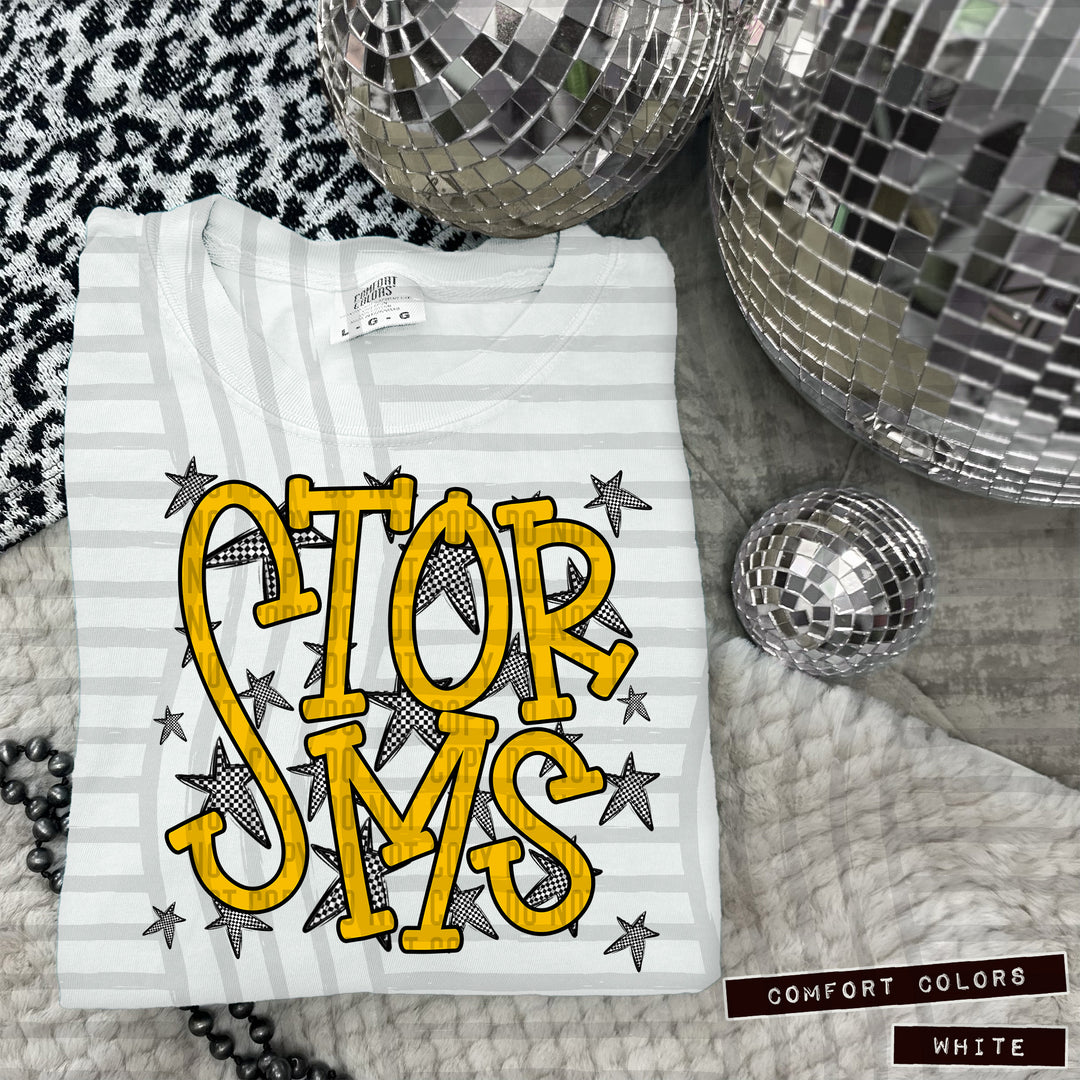 Yellow Staggered DTF Print