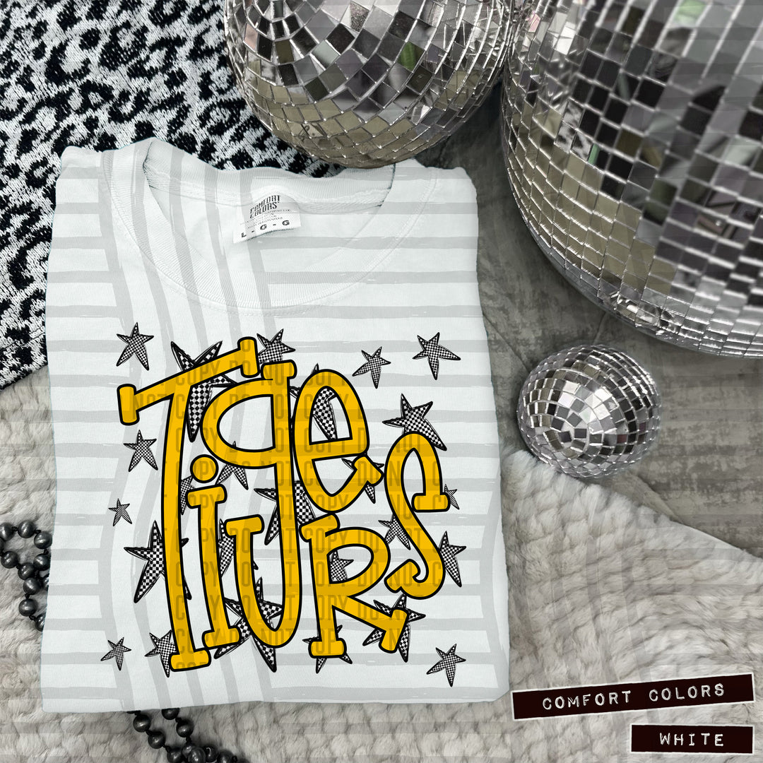 Yellow Staggered DTF Print