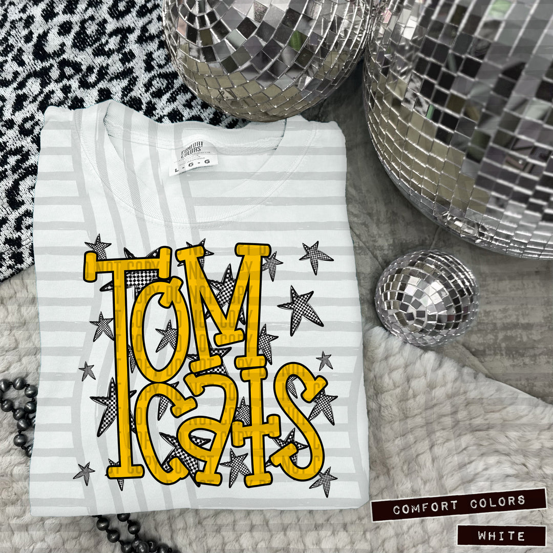 Yellow Staggered DTF Print