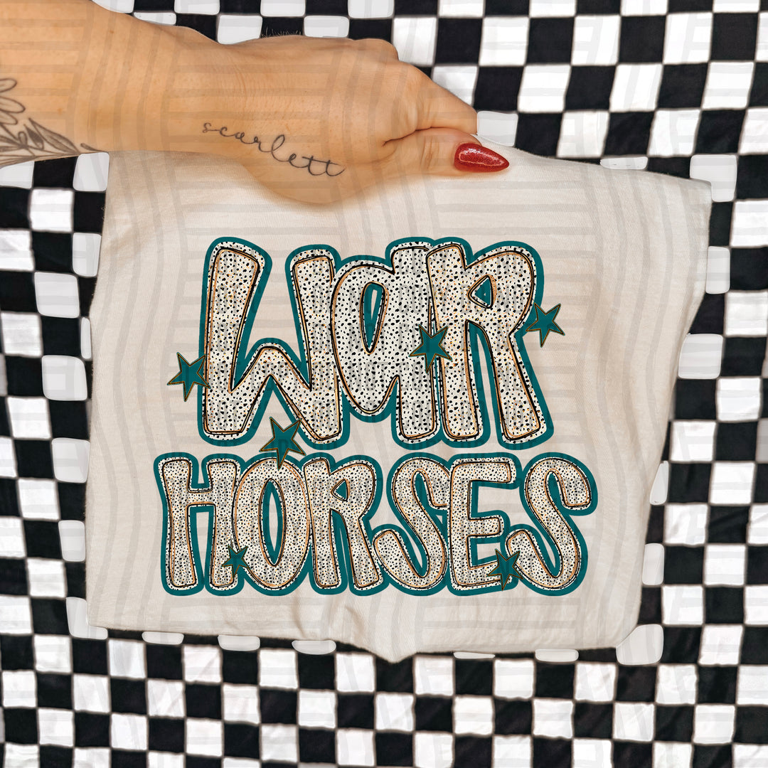 Teal Dotty DTF Print