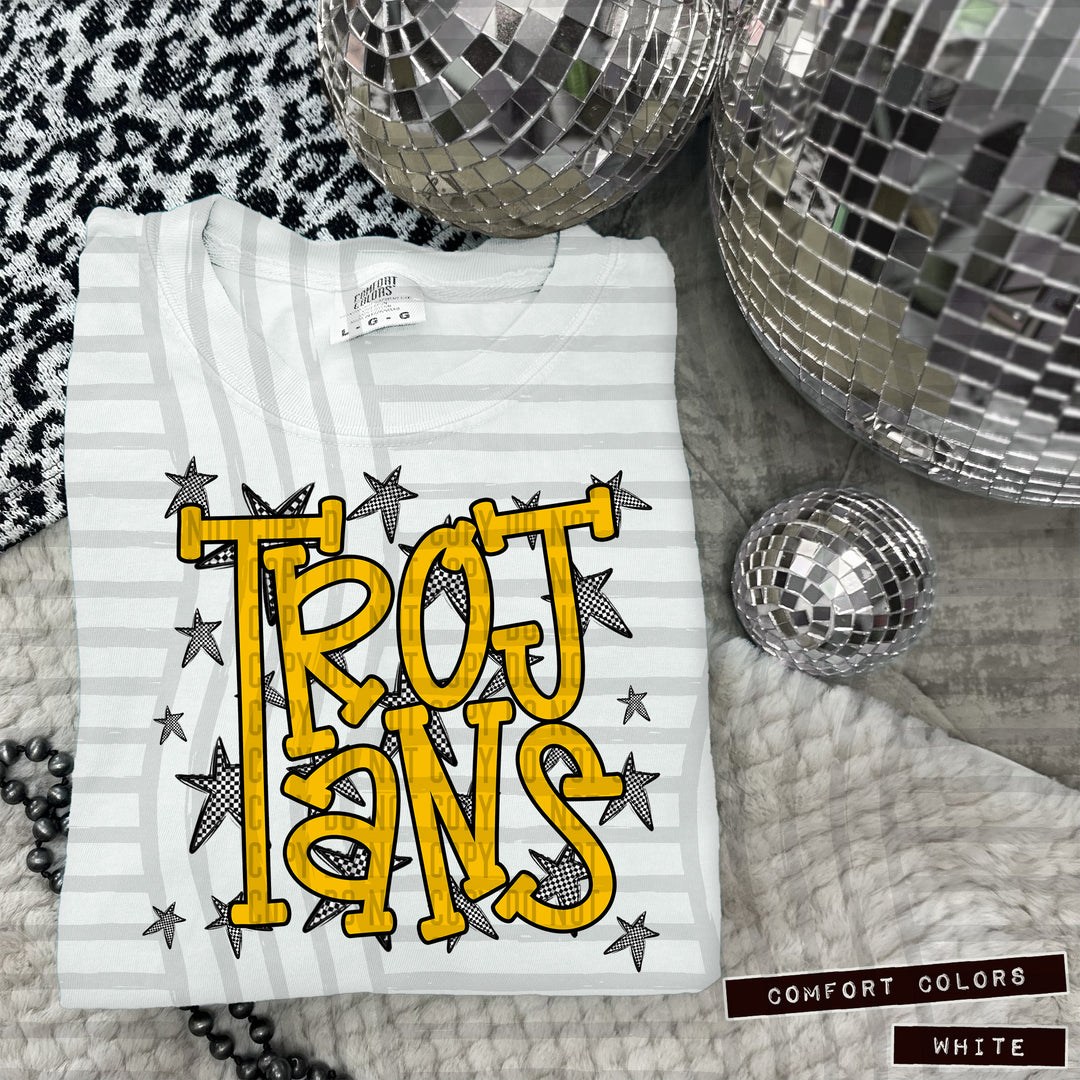 Yellow Staggered DTF Print