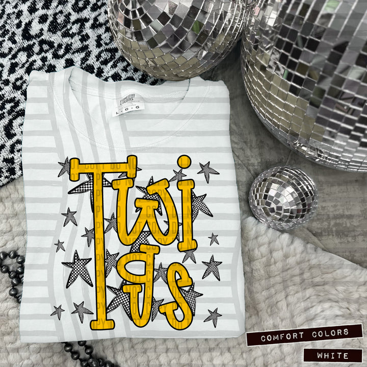 Yellow Staggered DTF Print