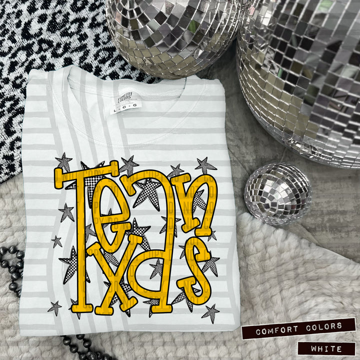 Yellow Staggered DTF Print