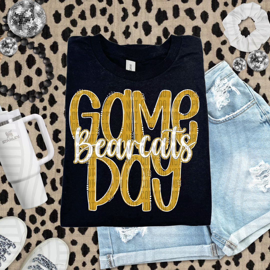 Doodle Gameday Gold DTF Print