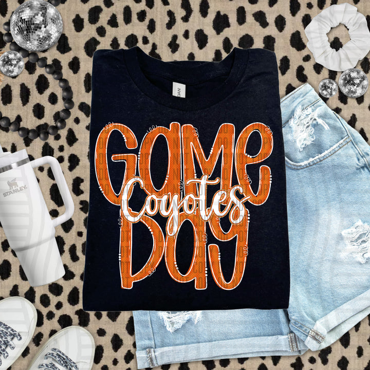 Doodle Gameday Burnt Orange DTF Print