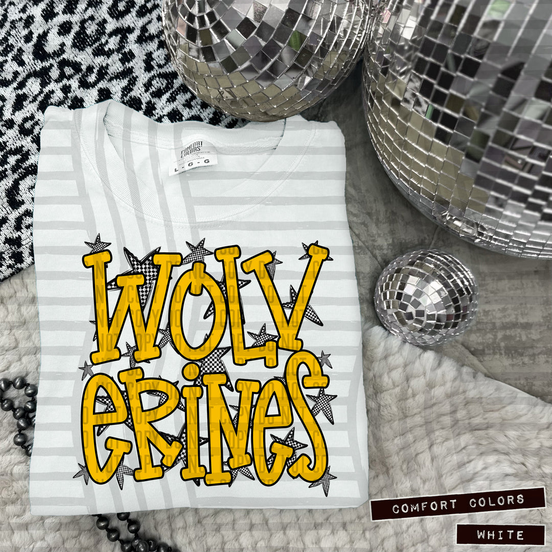 Yellow Staggered DTF Print