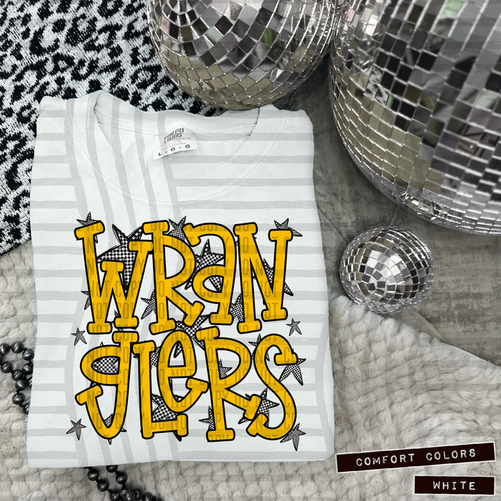 Yellow Staggered DTF Print