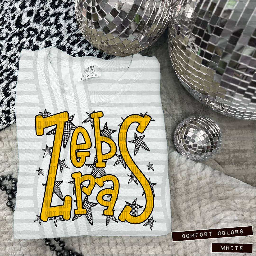 Yellow Staggered DTF Print