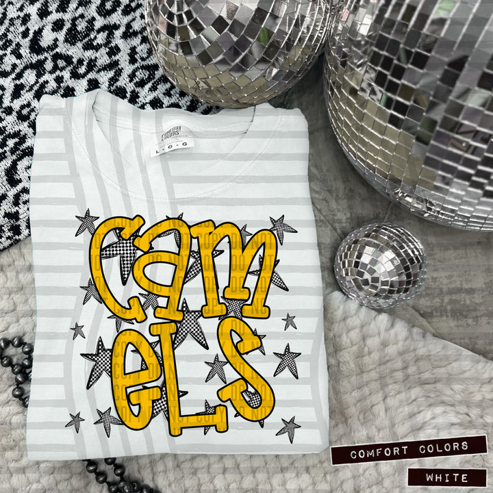 Yellow Staggered DTF Print