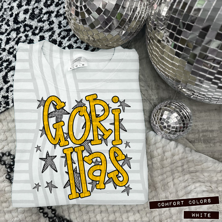 Yellow Staggered DTF Print