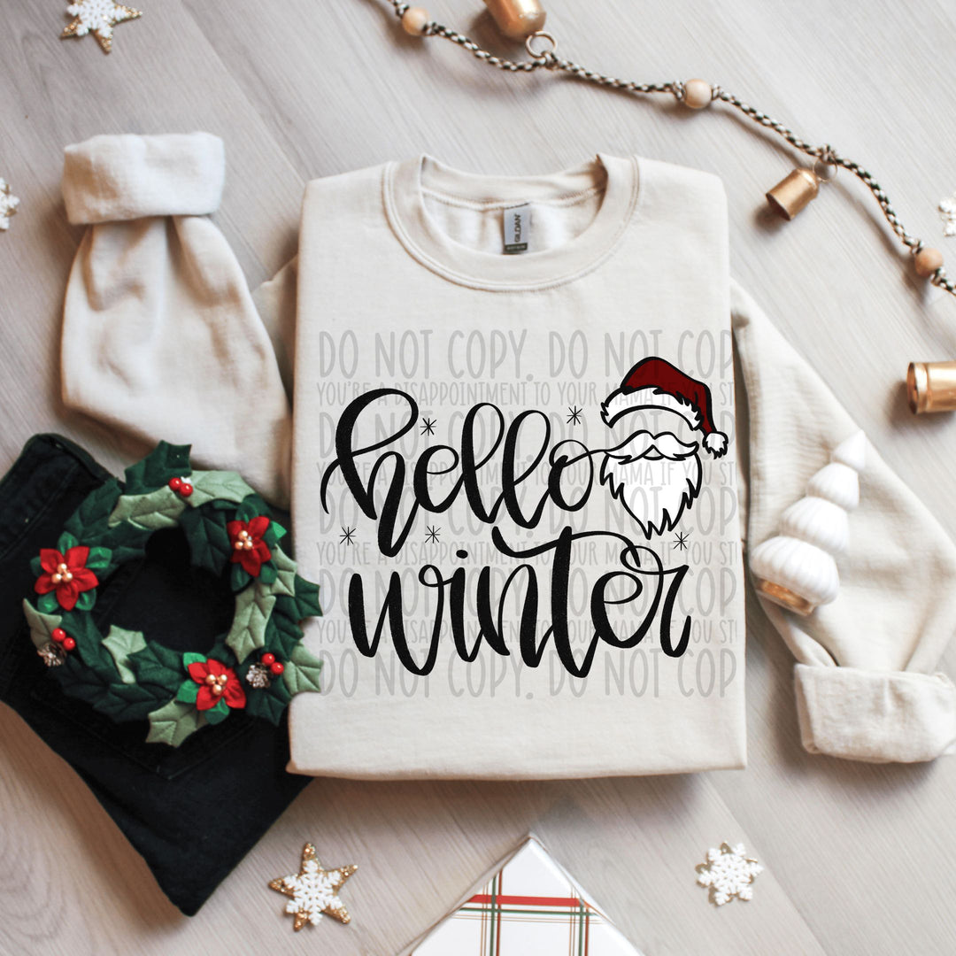Hello Winter Santa DTF Print