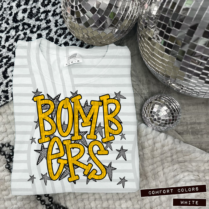 Yellow Staggered DTF Print