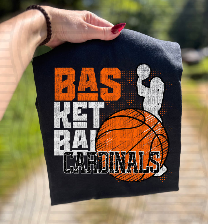 Girls Basketball Grunge DTF Print