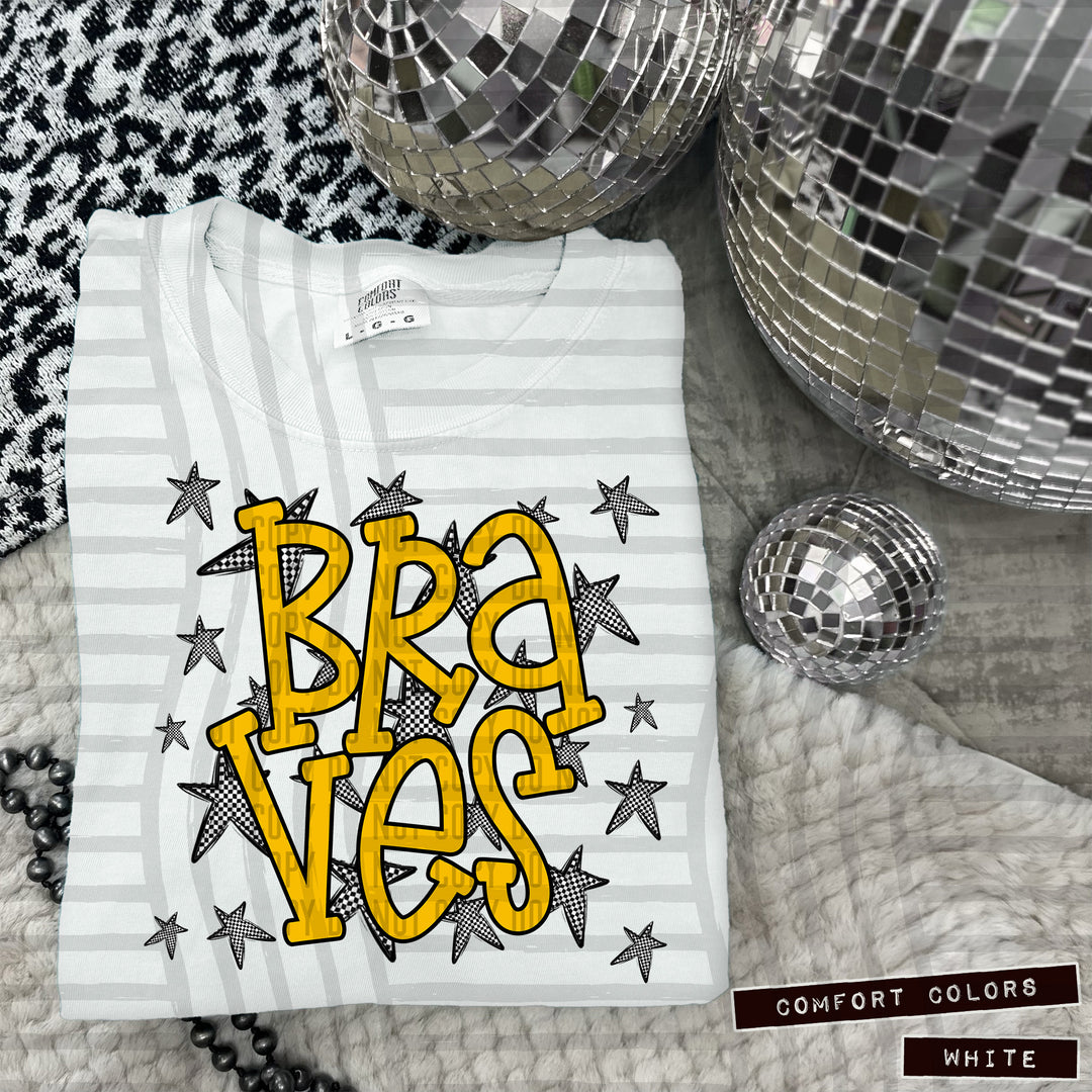 Yellow Staggered DTF Print