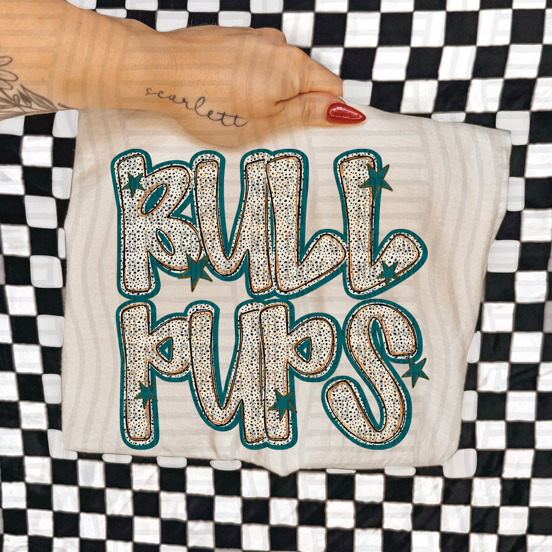 Teal Dotty DTF Print