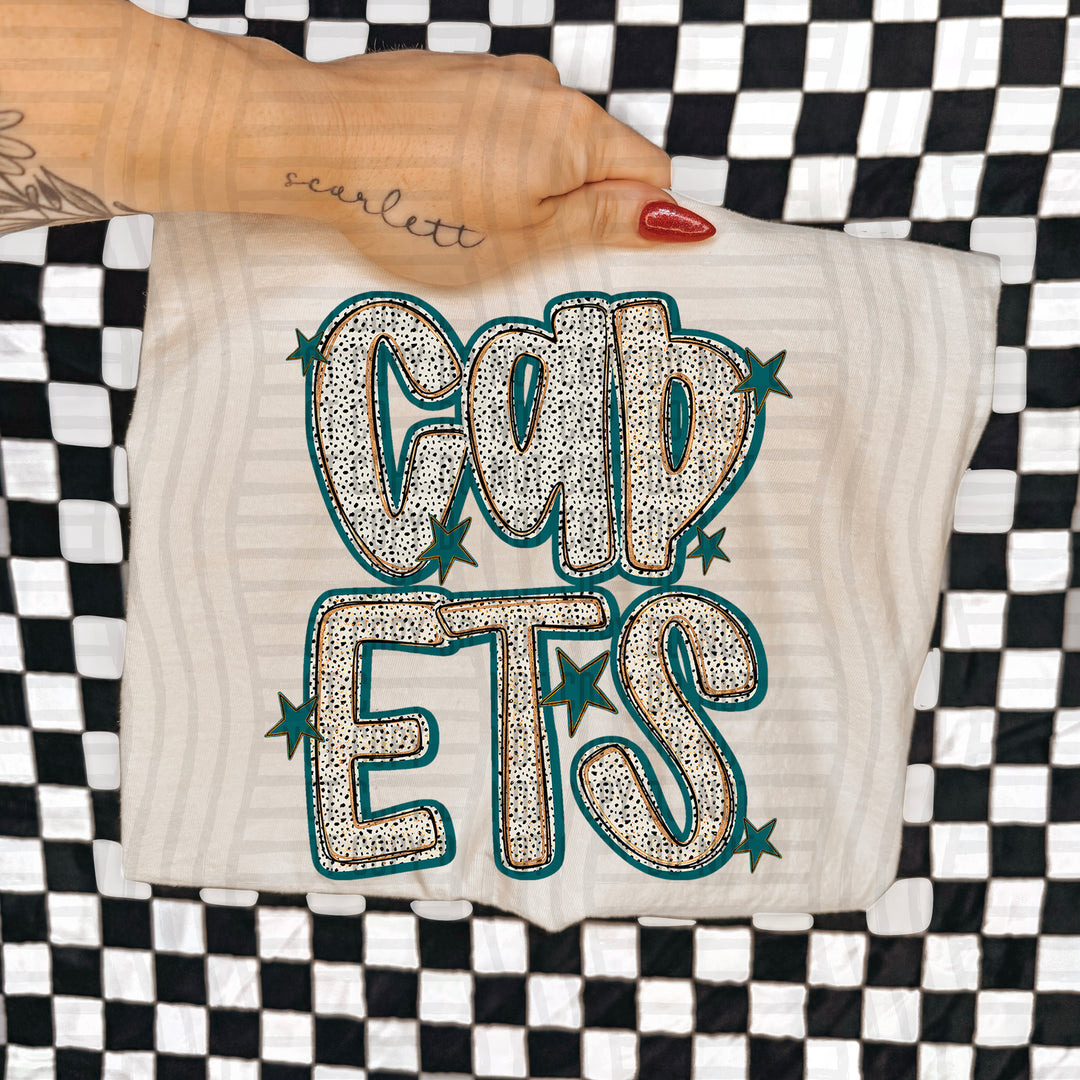 Teal Dotty DTF Print