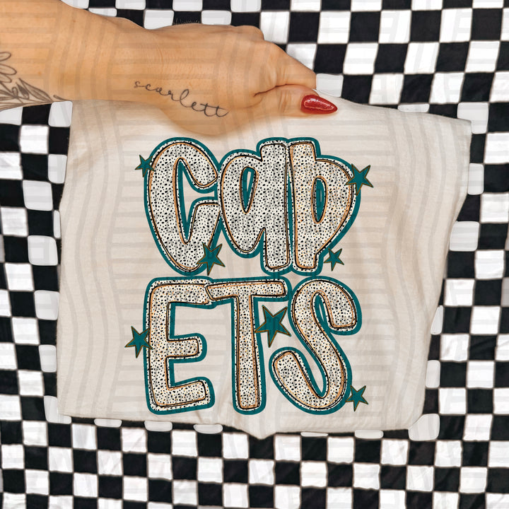 Teal Dotty DTF Print