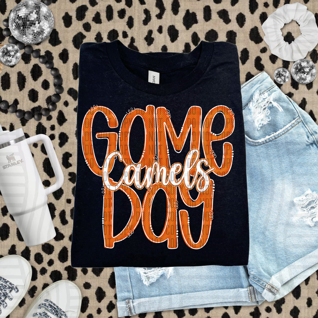 Doodle Gameday Burnt Orange DTF Print