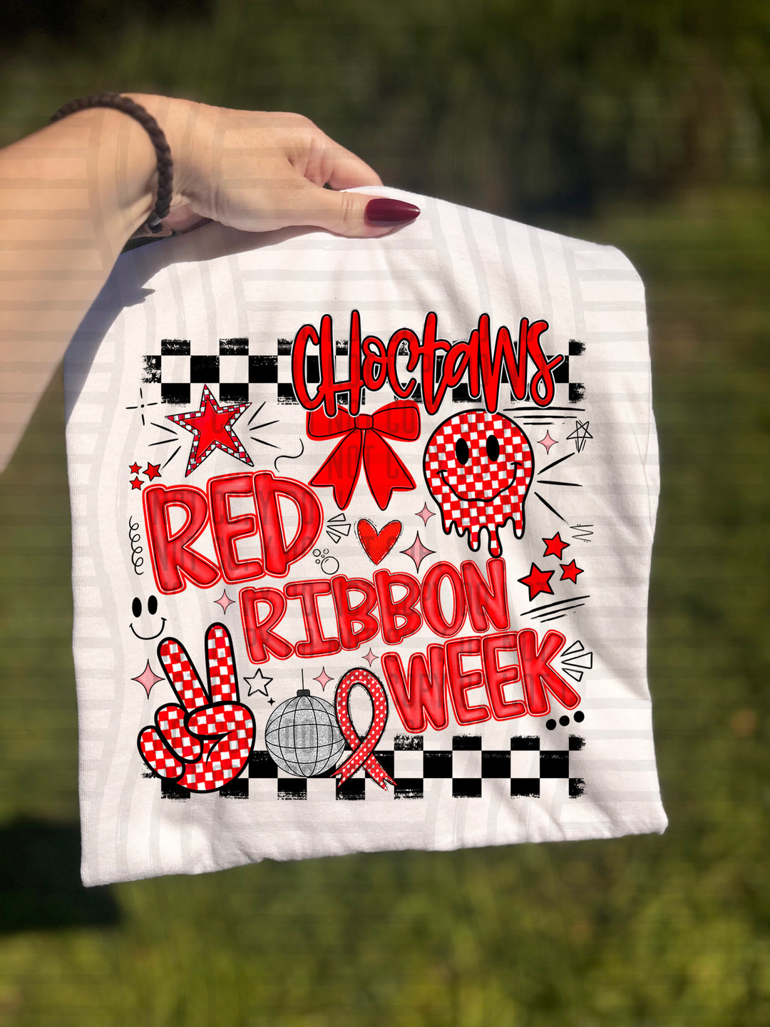 Red Ribbon DTF Print