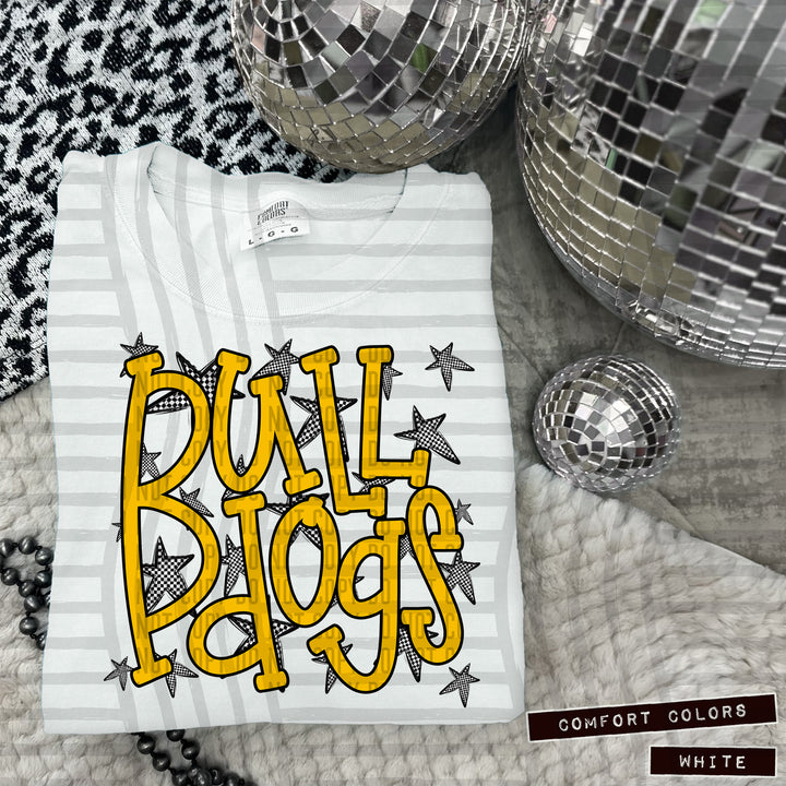 Yellow Staggered DTF Print