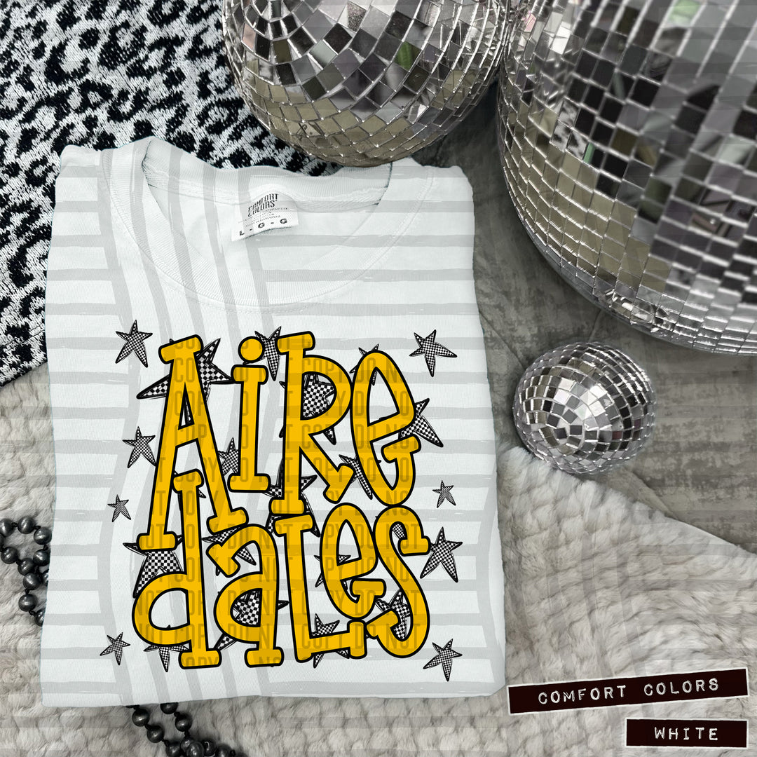 Yellow Staggered DTF Print