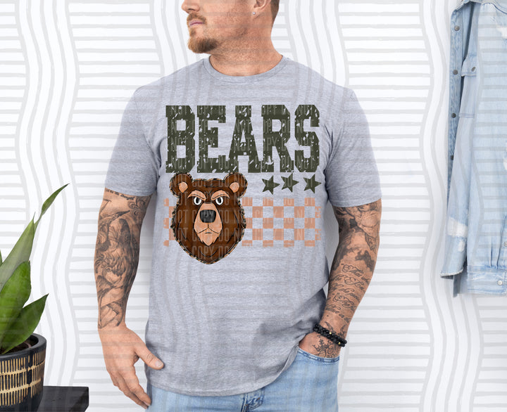 Camo Mascot Heads DTF Print