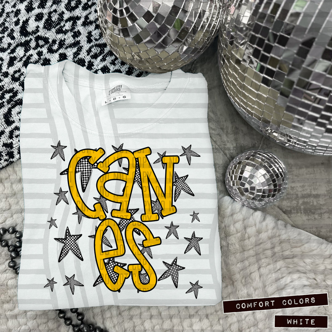 Yellow Staggered DTF Print