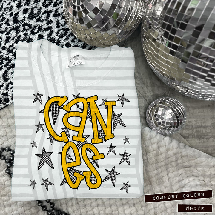 Yellow Staggered DTF Print