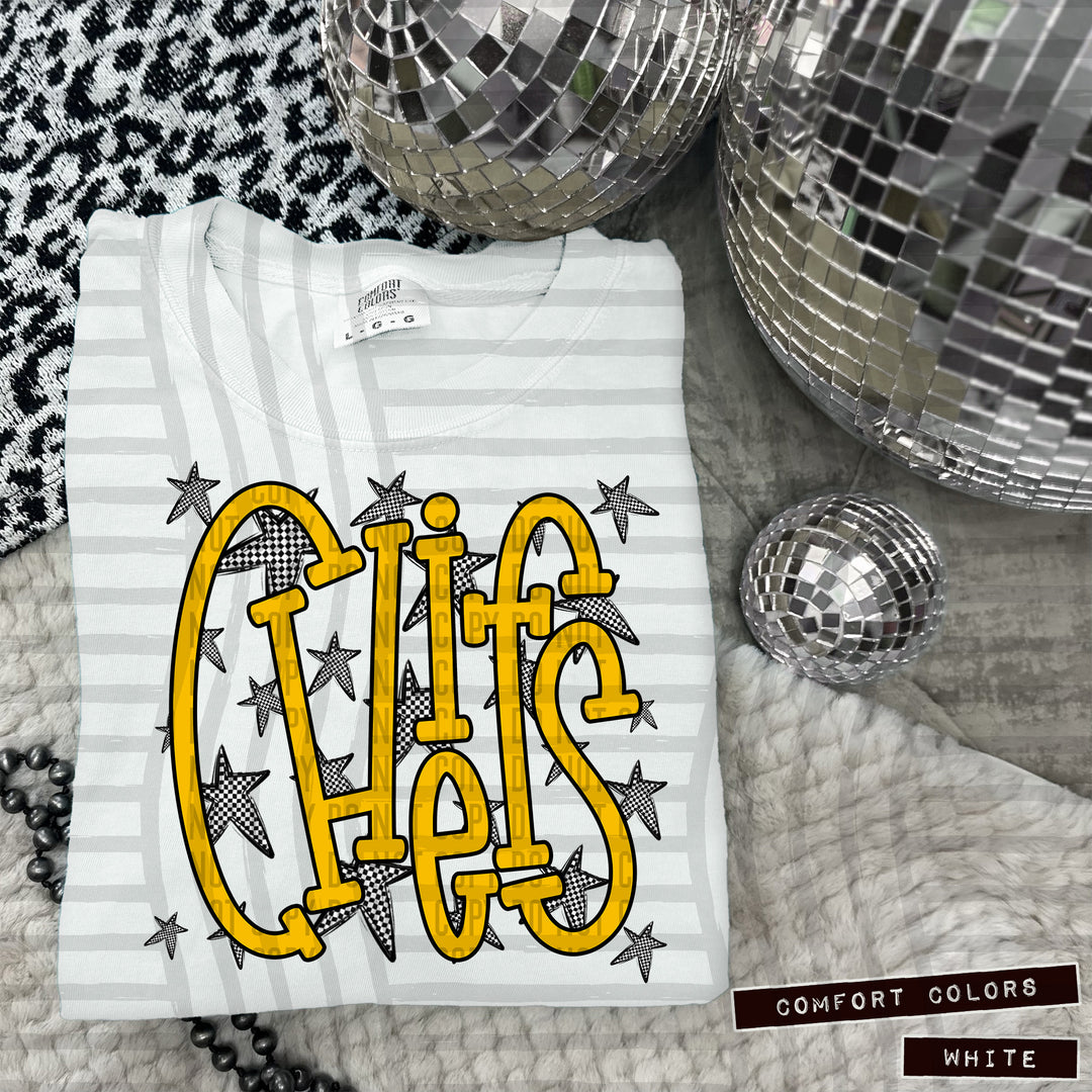 Yellow Staggered DTF Print