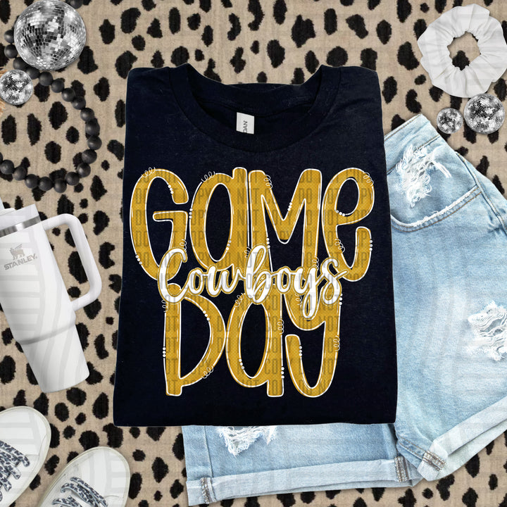 Doodle Gameday Gold DTF Print